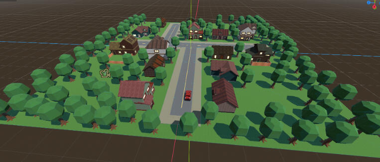 The small town map I made in Godot engine.